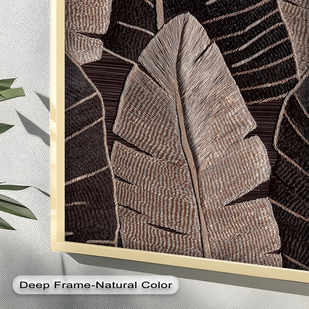 Tactile Tropics – Brown Leaf Composition Flower Oil Painting