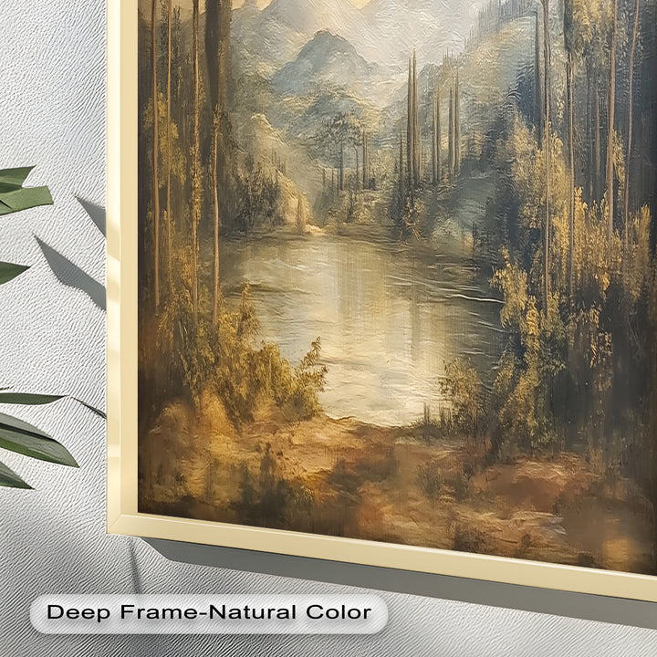 Lake Landscape Wall Art – Classic Nature Oil Painting