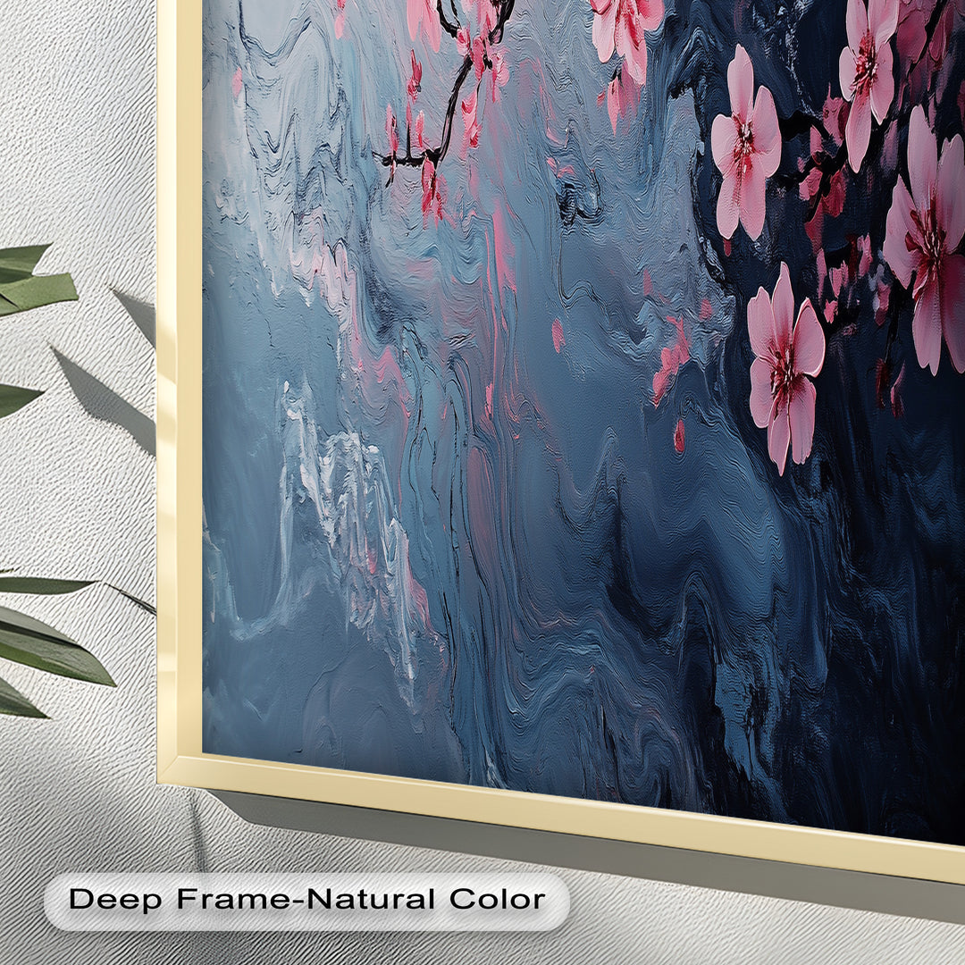 Cherry Blossom Branch Wall Art – Floral Oil Painting