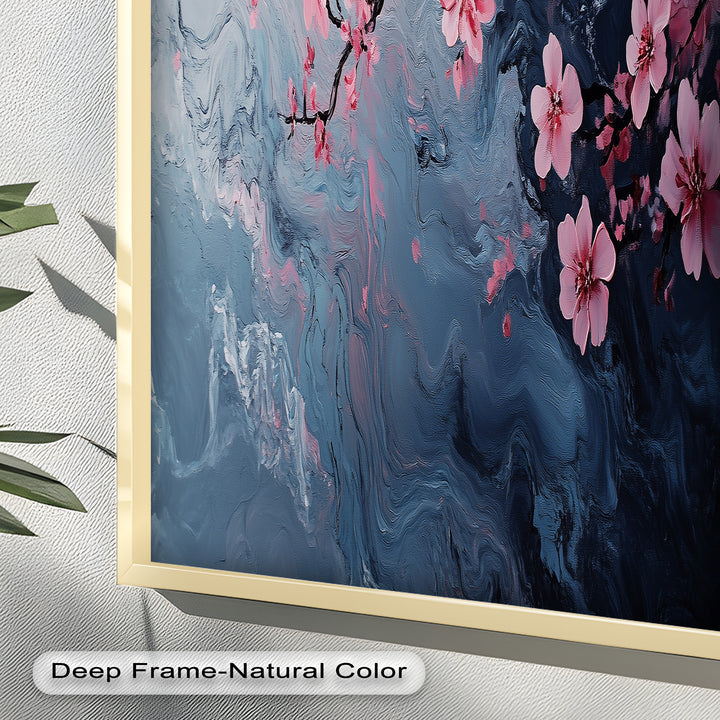 Cherry Blossom Branch Wall Art – Floral Oil Painting