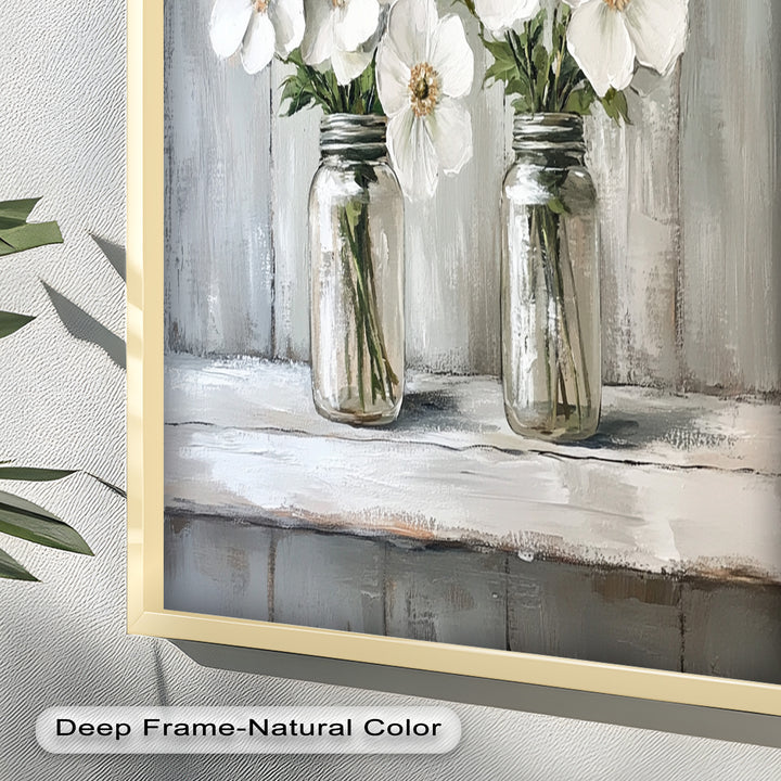 White Flower Jar Still Life – Floral Oil Paintings
