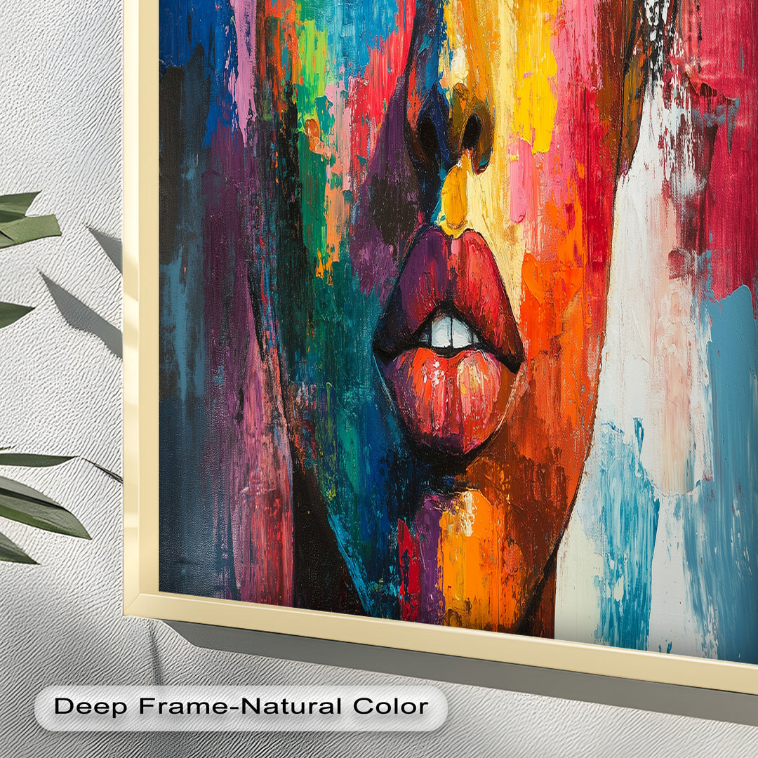 Color Reign – Vibrant Female Portrait Abstract Oil Painting