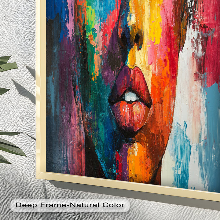 Color Reign – Vibrant Female Portrait Abstract Oil Painting