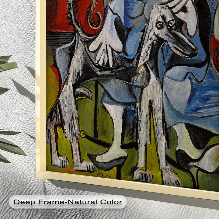 Loyal Companion – Picasso Style Woman with Dog Oil Painting