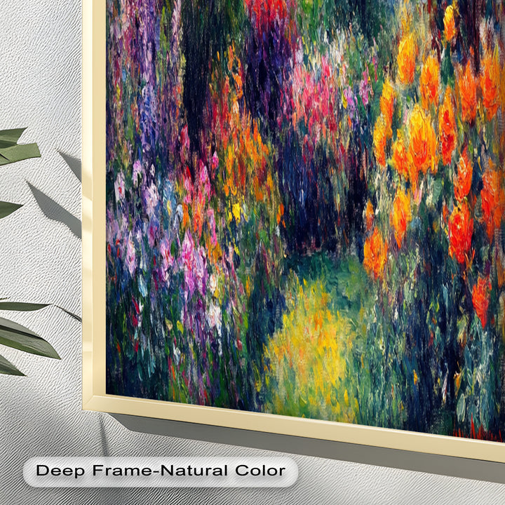 Sunlit Garden in Full Bloom – Impressionist Floral Oil Painting