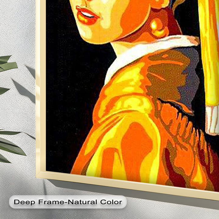 Modern Interpretation of Girl with a Pearl Earring - Renaissance Oil Painting