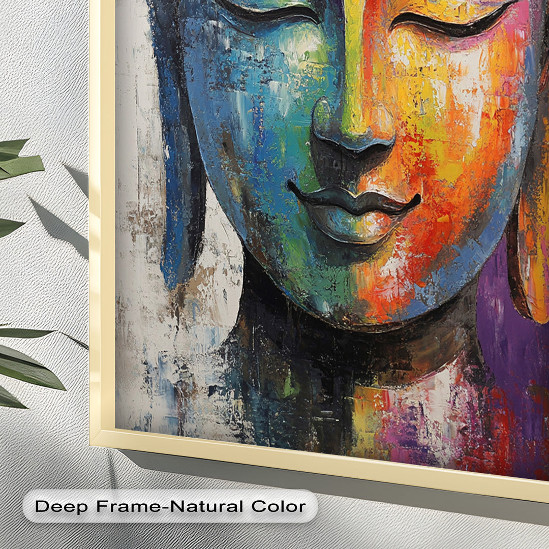 Colorful Buddha Wall Art – Religious Oil Painting