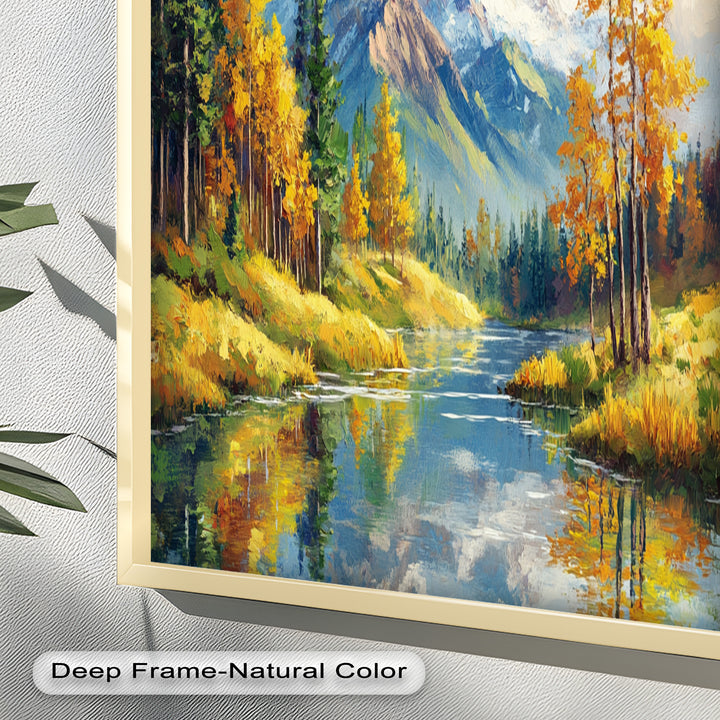 Golden Autumn Peaks – Mountain Landscape Oil Paintings