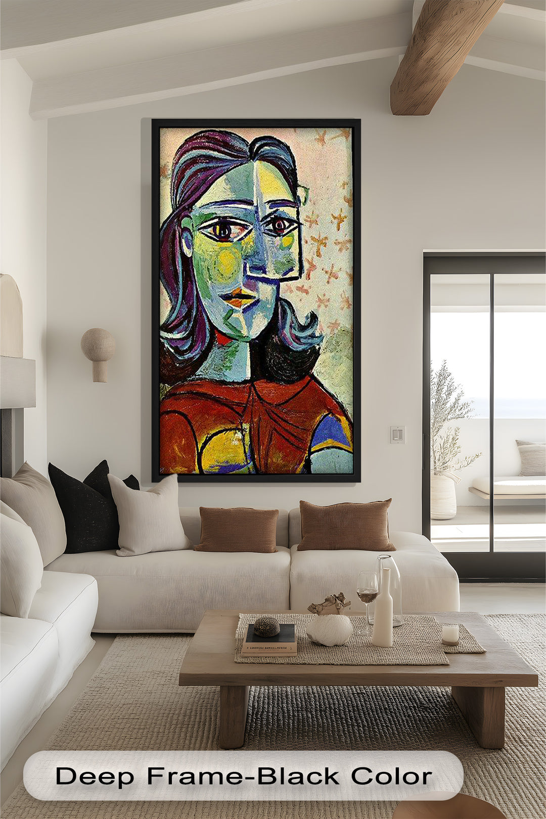 Colorful Portrait with Butterfly Accents - Picasso Oil Painting