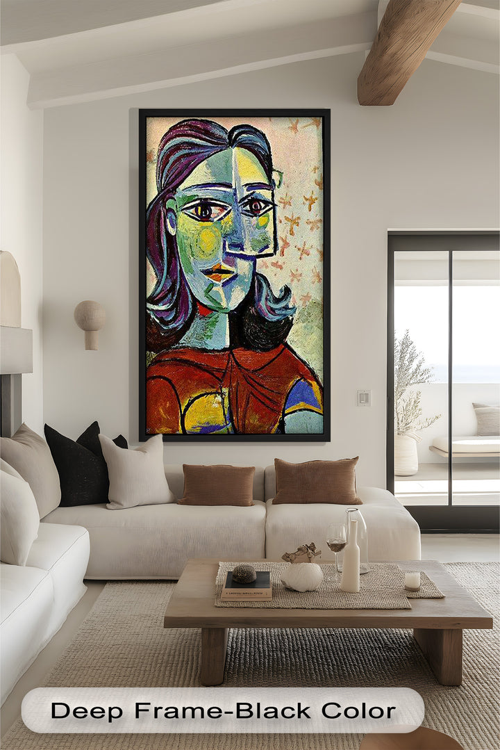 Colorful Portrait with Butterfly Accents - Picasso Oil Painting