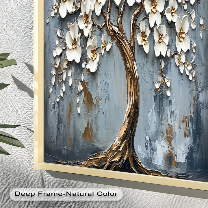 Golden Blossom Tree – Floral Oil Painting