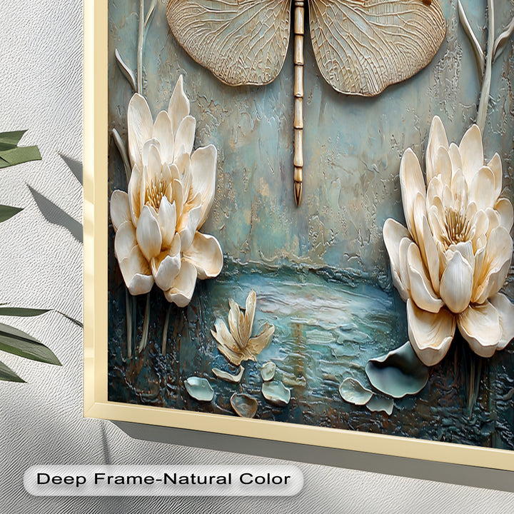 Vintage Dragonfly – Framed Oil Painting