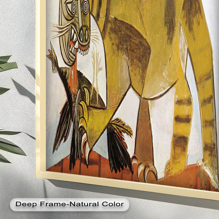 Wild Cat and Bird by Pablo Picasso – Cubist Oil Painting