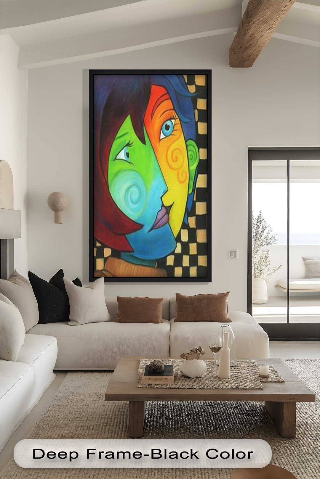 Duale Harmonie – Bunte abstrakte Gesichter in der Liebe Picasso Ölgemälde