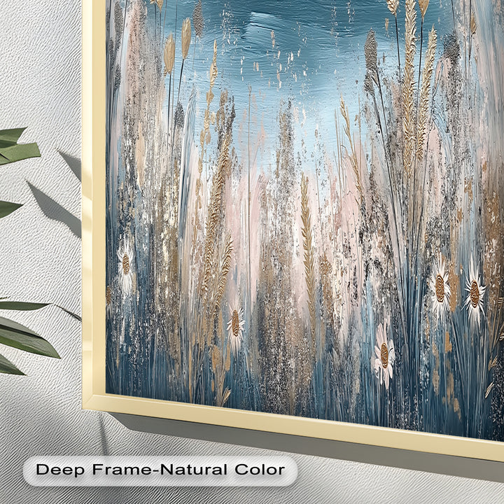 Wildflower Ocean View Wall Art – Framed Oil Painting
