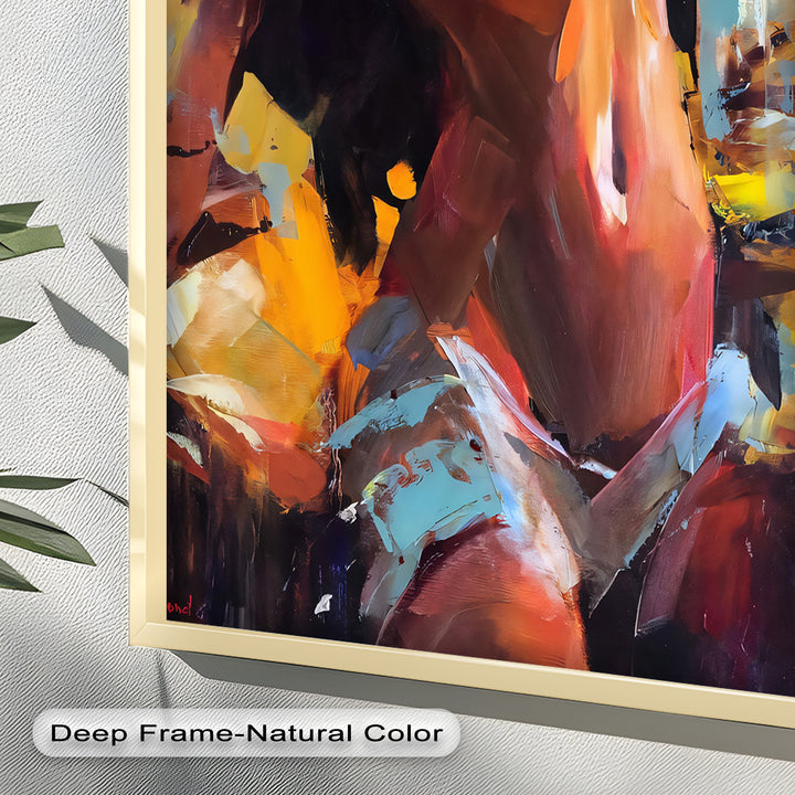 Ember Silhouette – Bold Abstract Nude Oil Painting