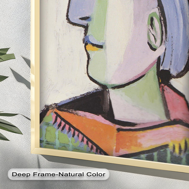 Tranquil Gaze – Picasso-Inspired Side Profile Oil Painting