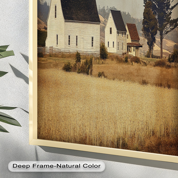 Farmhouse Landscape – Vintage Country Barn Oil Paintings