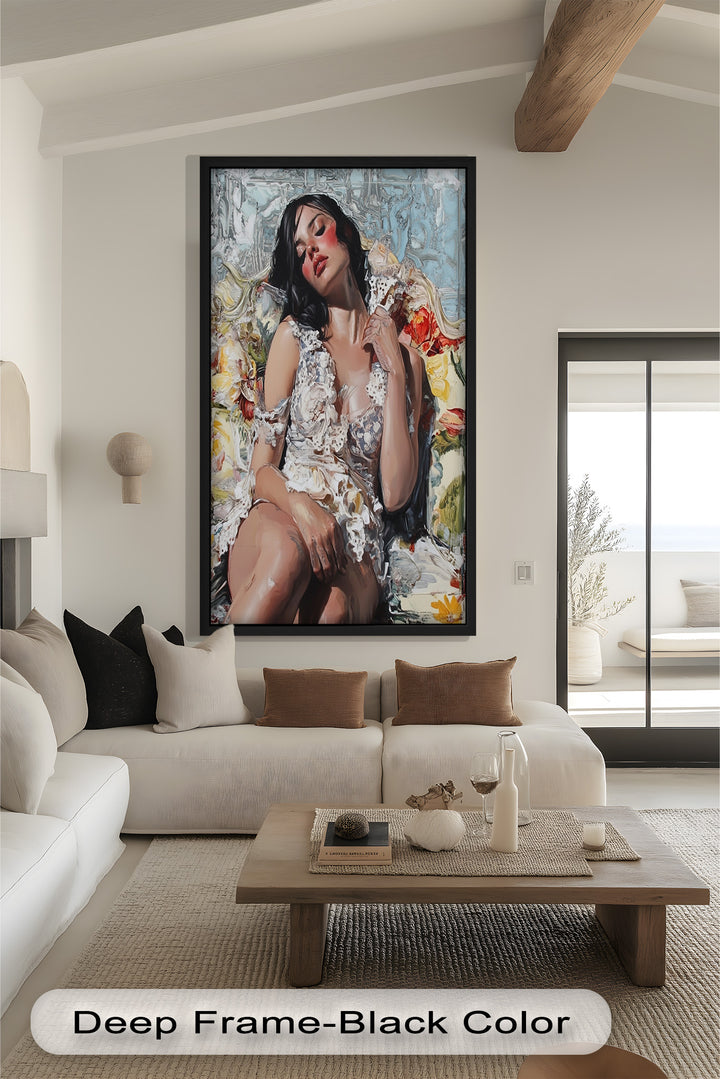 Reverie in Bloom – Zeitgenössische romantische figurative Ölmalerei