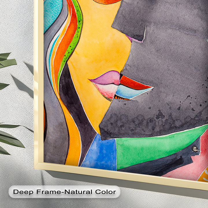 Dual Visions – Vibrant Abstract Faces Picasso Oil Painting