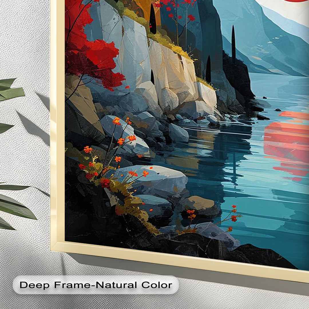 Celestial Cliffs – Surreal Coastal Landscape Picasso Oil Painting
