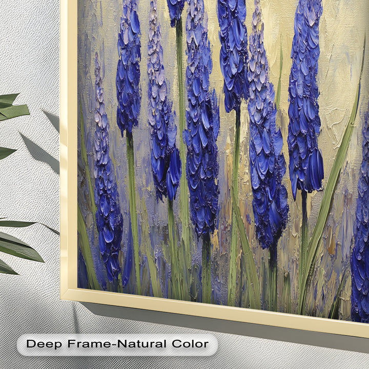Lavender Spires in Bloom – Purple Blossom Flower Oil Painting