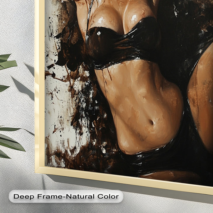 Sun-Drenched Muse - Female Portrait in Abstract Oil Painting