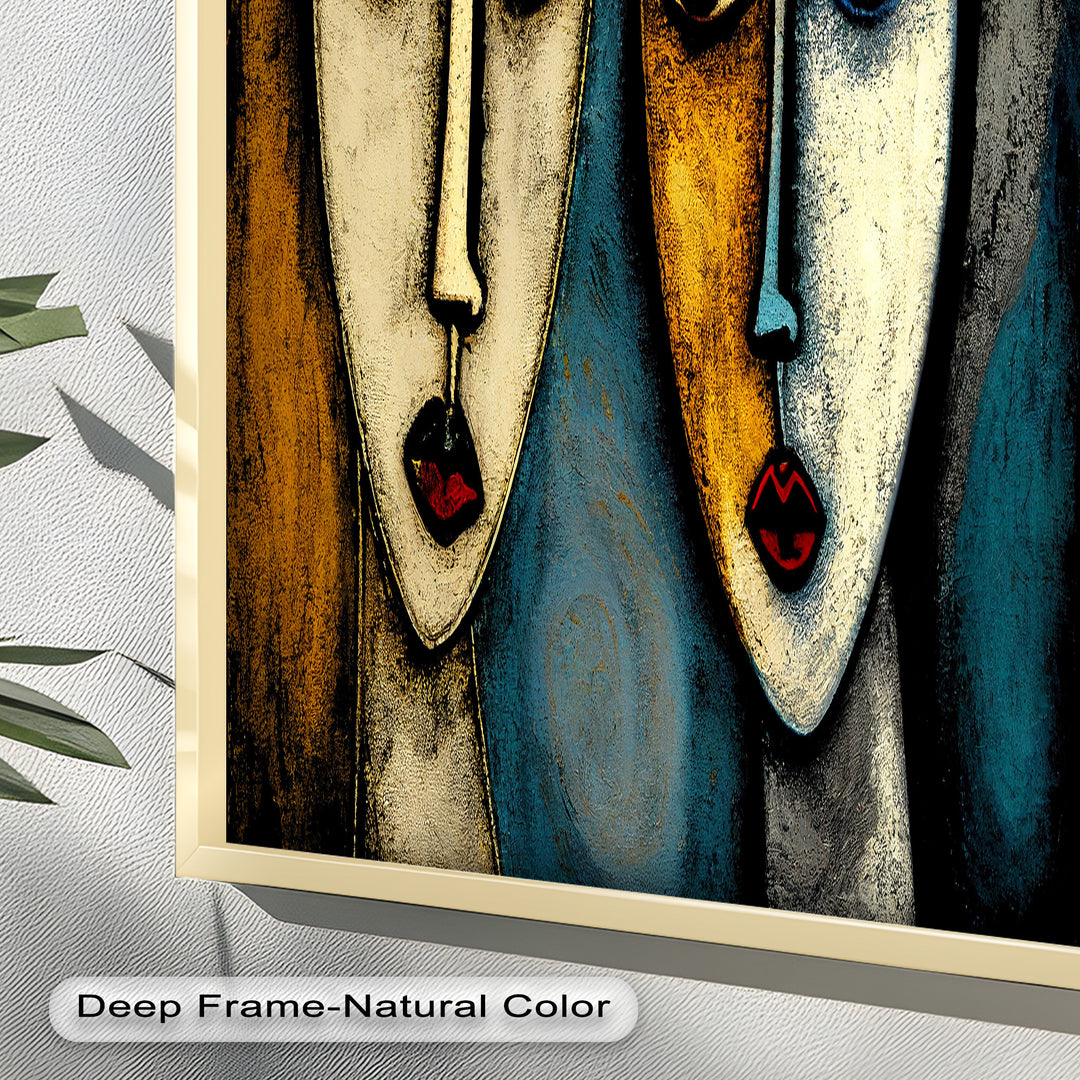 Duality of Gaze – Abstract Expressionist Portrait Picasso Oil Painting