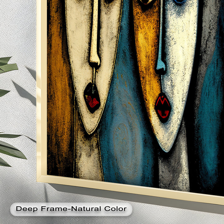 Duality of Gaze – Abstract Expressionist Portrait Picasso Oil Painting