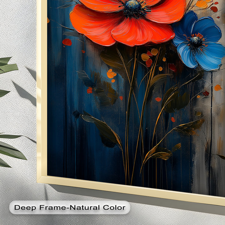 Colorburst Petals – Bold Poppy Bouquet Flower Oil Painting