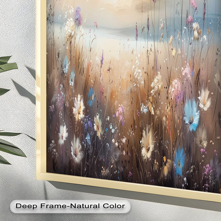 Spring Wildflowers Landscape – Tranquil Nature Oil Painting