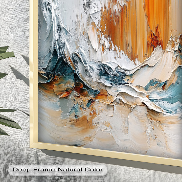 Elemental Surge – Abstract Ocean Cliff Oil Painting
