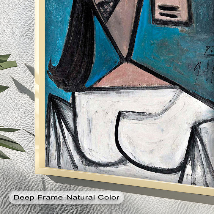Angular Expression – Cubist Woman in White Dress Picasso Oil Painting