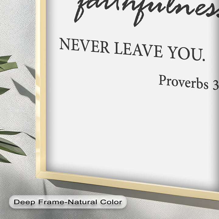Let Love and Faithfulness – Bible Verse Oil Painting