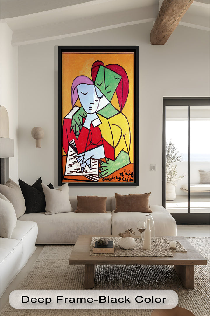 Kubistische Liebende in Umarmung Abstrakt - Picasso Ölgemälde