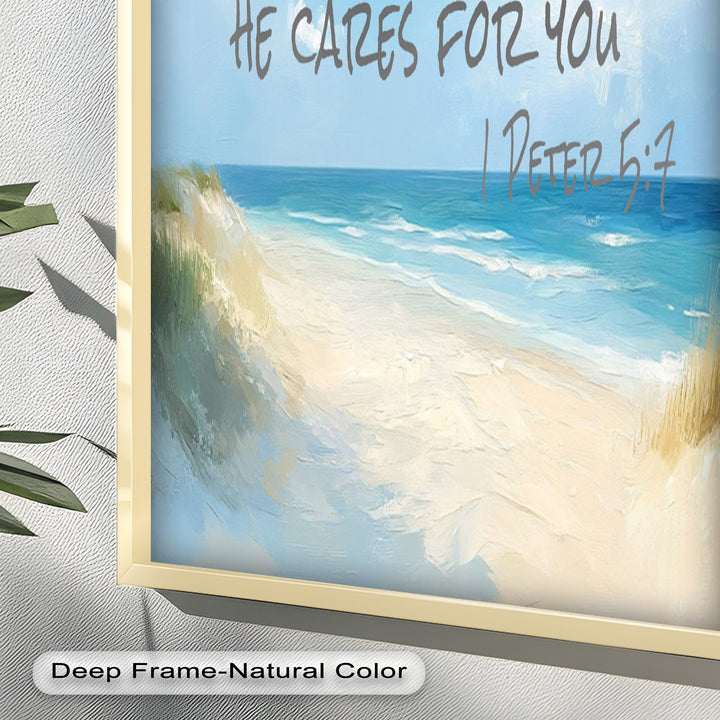 1 Peter 5:7 – Cast Your Anxiety Bible Verse Oil Painting