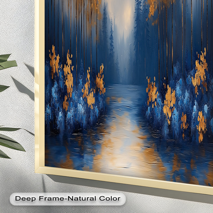 Golden Forest Landscape - Framed Autumn Oil Painting
