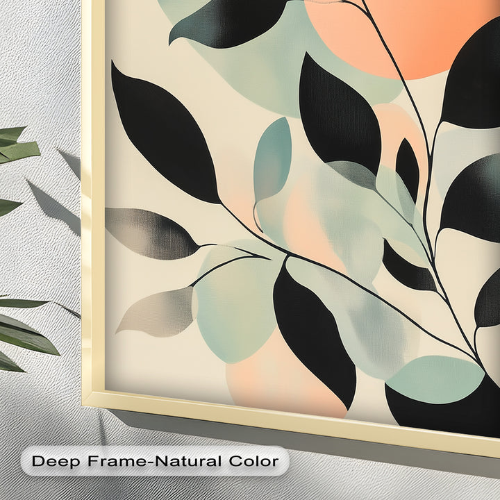 Blush Eclipse – Minimalist Botanical Silhouette Oil Painting