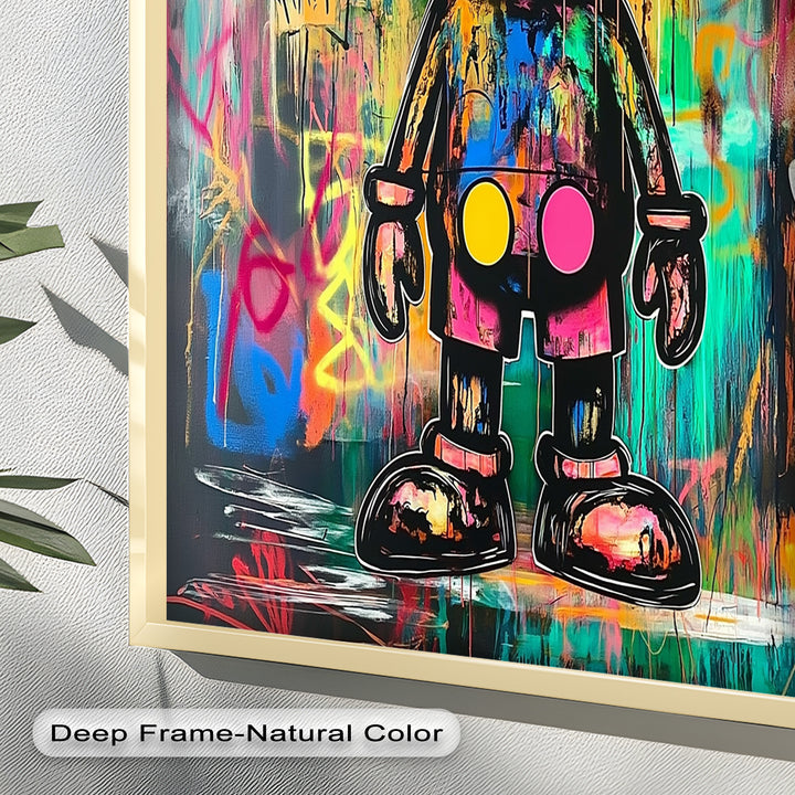 Crowned Chaos – Neon Royal KAWS Oil Painting