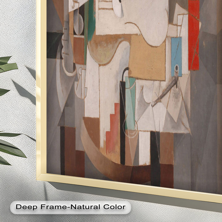 Geometric Forms and Layered Structure – Cubist Oil Painting