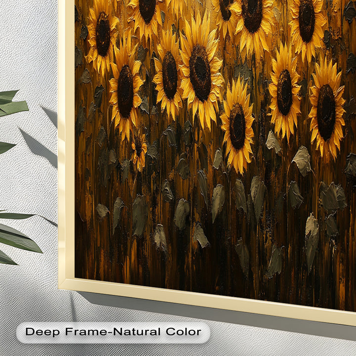 Golden Sunflower Field Wall Art – Floral Oil Painting