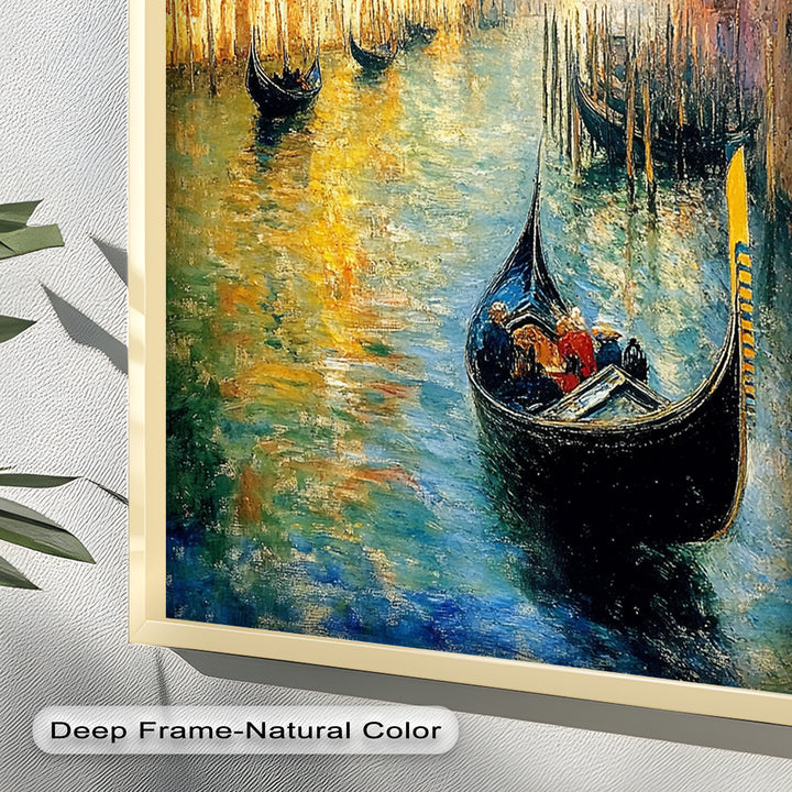 Venice Gondola Scene - Impressionist Oil Painting