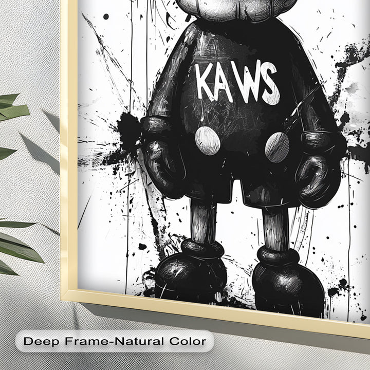 Black & White Figure – KAWS Graffiti Oil Painting