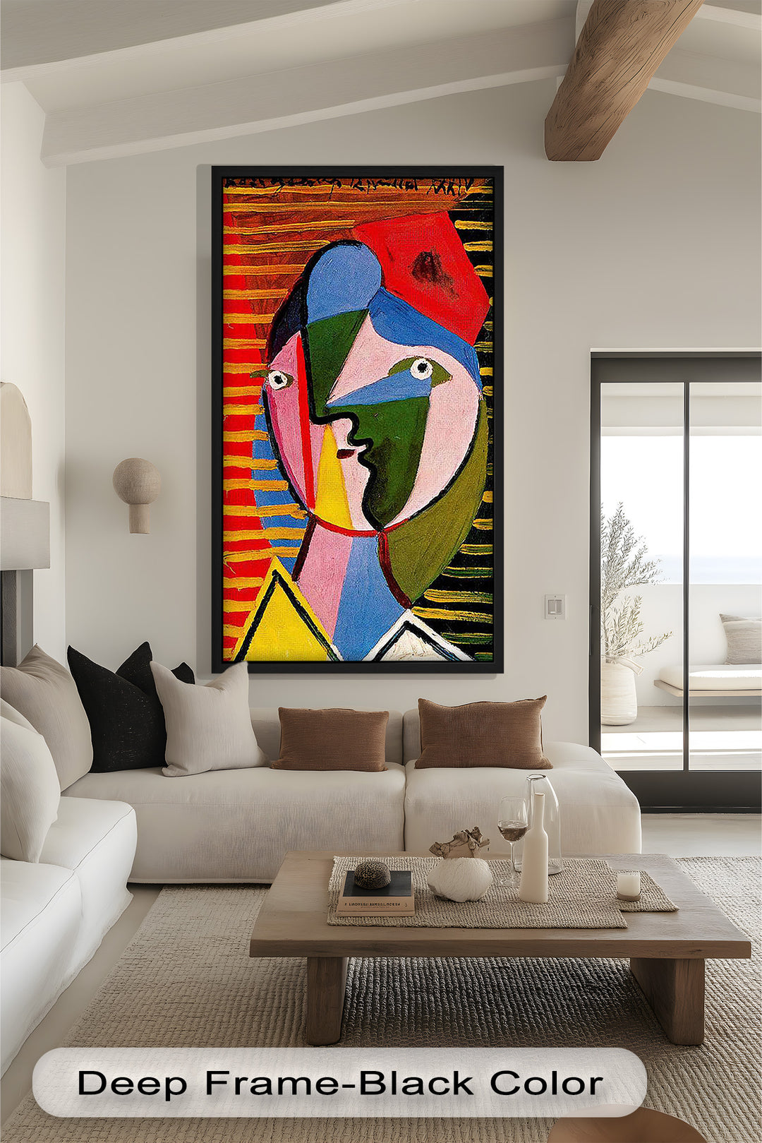 Vibrant Abstract Face – Cubist Oil Painting