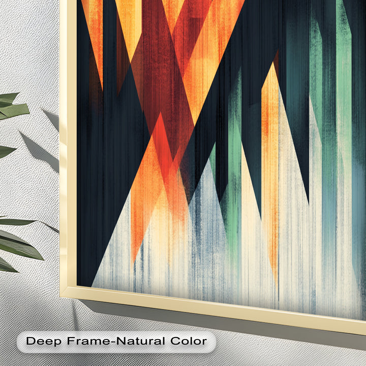 Modern Angular Lines – Bold Geometric Oil Painting