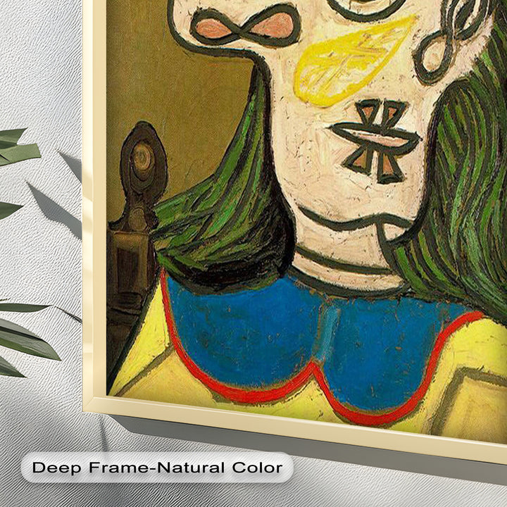 Whimsical Hat – Abstract Female Portrait with Flower Detail Picasso Oil Painting