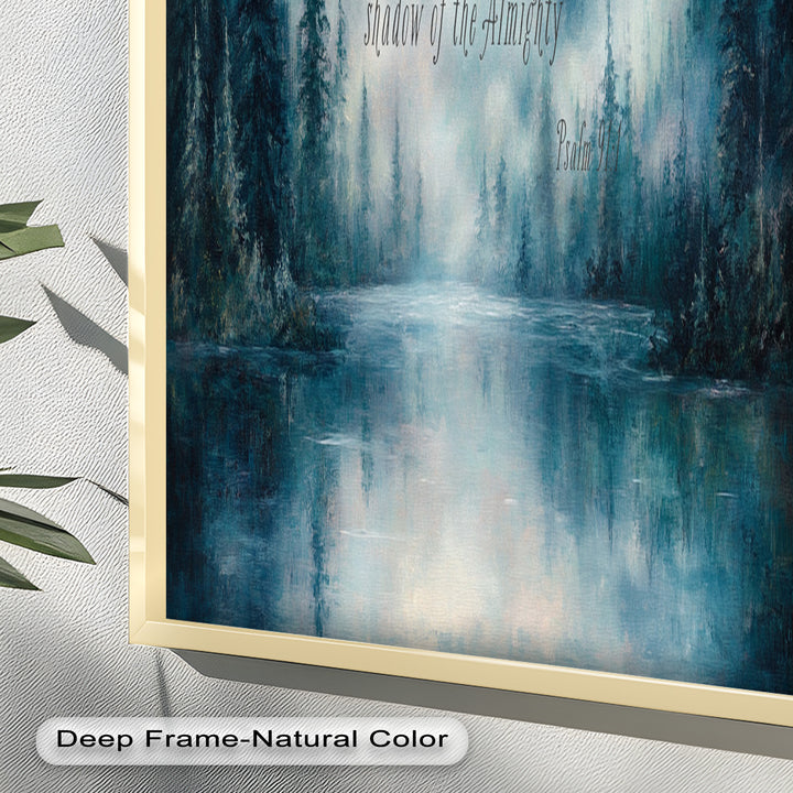Psalm 91:1 – Divine Protection Bible Verse Oil Painting