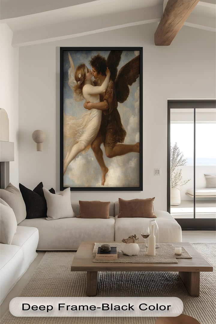 Celestial Embrace – Mythical Angelic Lovers Oil Painting