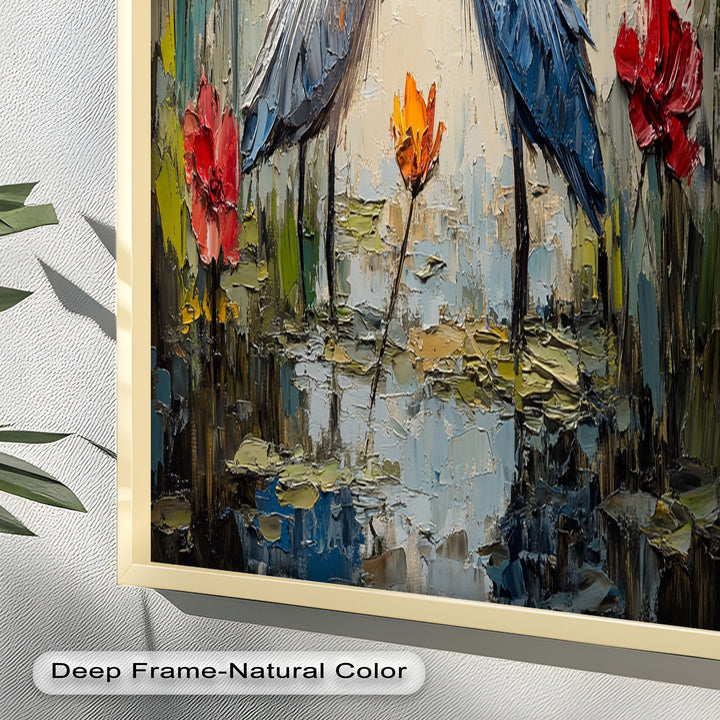 Pair of Herons – Animal Oil Painting