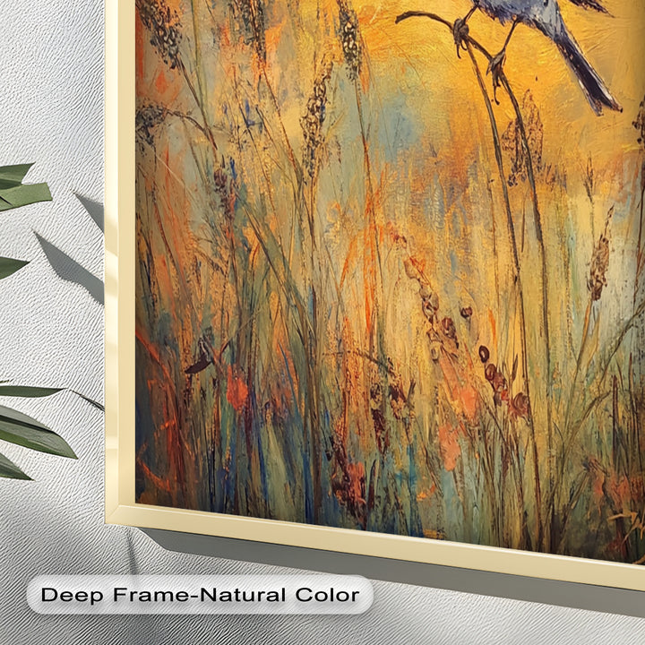 Twilight Songbird – Expressive Bird Oil Painting